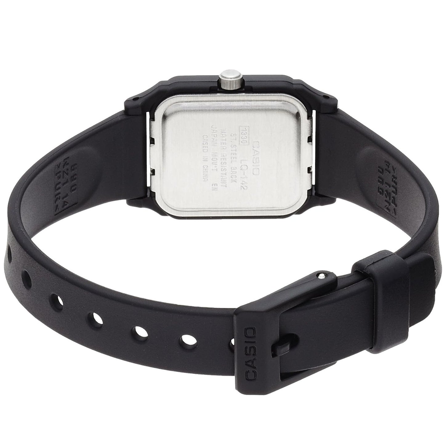 Casio LQ-142E-7A Black with Silver Dial Women's Small Casual Analog Watch