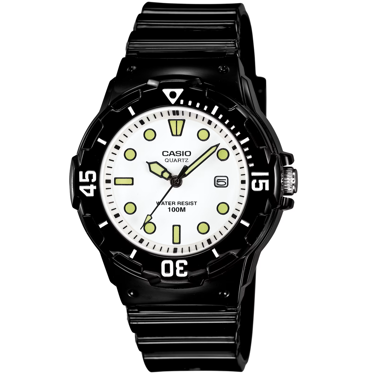 Casio Black with White Dial Women's 100m Analog Sports Watch LRW-200H-7E1