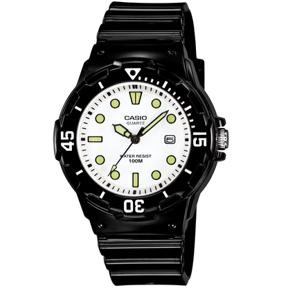 Casio Black with White Dial Women's 100m Analog Sports Watch LRW-200H-7E1