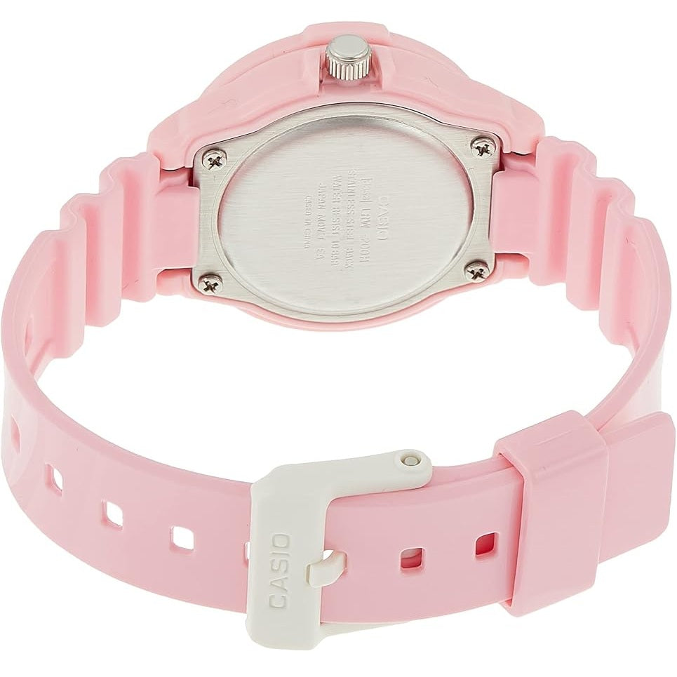 Casio White with Pink Sunray Dial Women's 100m Analog Sports Watch LRW-200H-4E4