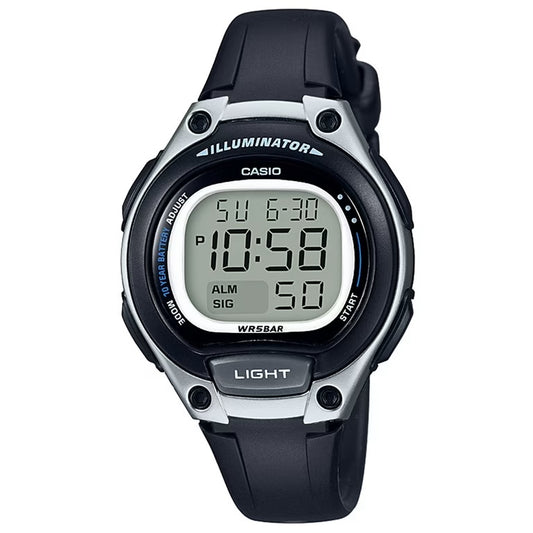 Casio Black/Silver Women’s or Kid's 50m Digital Sports Watch LW-203-1A