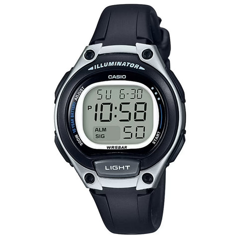 Casio Black/Silver Women’s or Kid's 50m Digital Sports Watch LW-203-1A