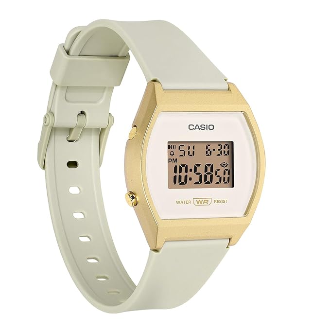 Casio Cream/Gold Women's 50m Digital Watch LW-204-9A