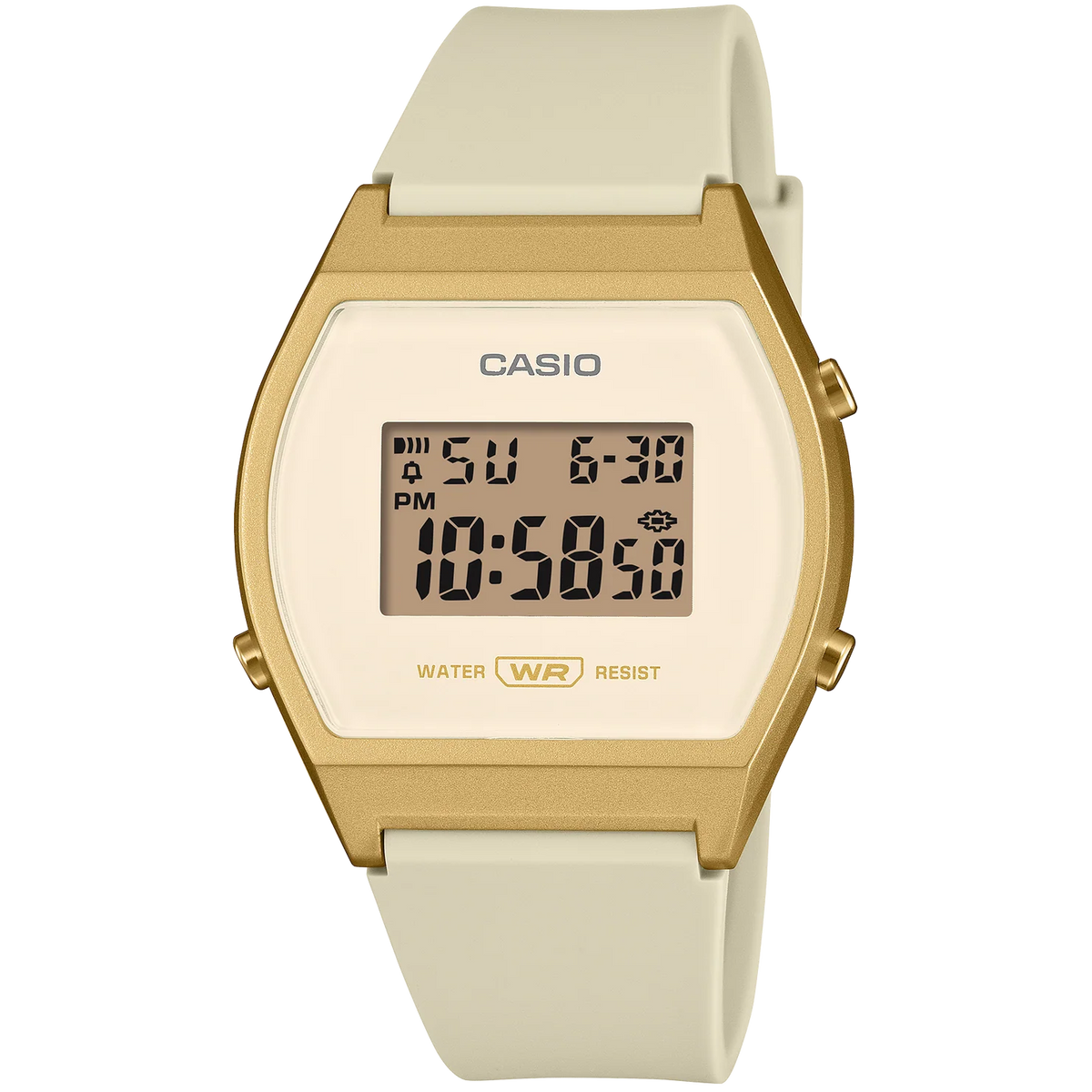 Casio Cream/Gold Women's 50m Digital Watch LW-204-9A