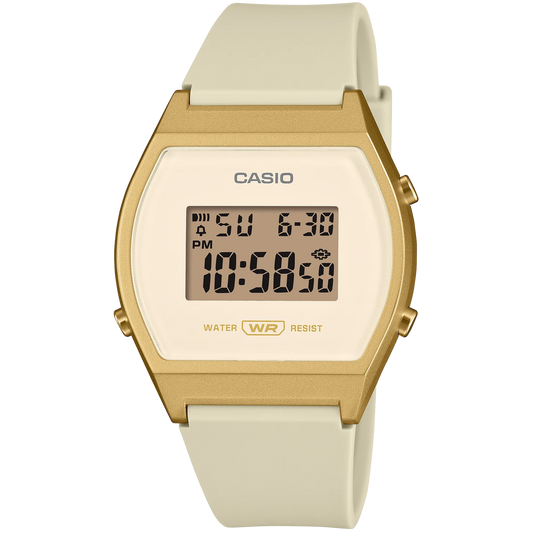 Casio Cream/Gold Women's 50m Digital Watch LW-204-9A