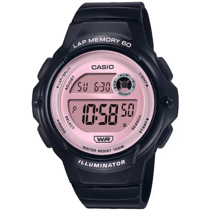 Casio Black/Pink 100m Women's Digital Sports Runners Watch LWS-1200H-1A2