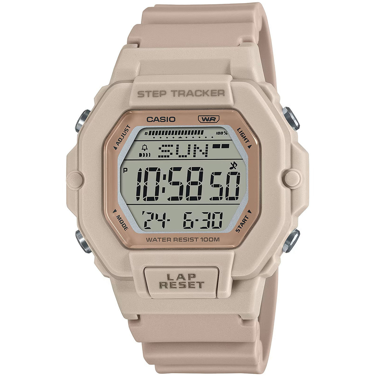 Casio Light Pink Step Tracker Women's 100m Digital Sports Watch LWS-2200H-4A