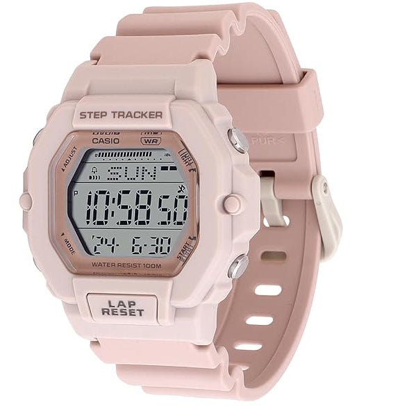 Casio Light Pink Step Tracker Women's 100m Digital Sports Watch LWS-2200H-4A