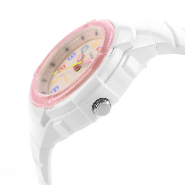 Casio White Pink Women's 100m Analog Sports Watch LX-800H-7A1