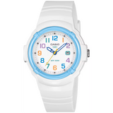 Casio White Blue Women's 100m Analog Sports Watch LX-800H-7A2