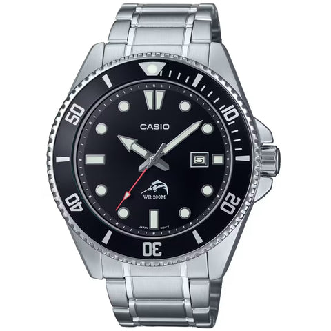 Casio Duro Marlin Black Stainless Steel Men's 200m Analog Divers Watch MDV-106DD-1A1