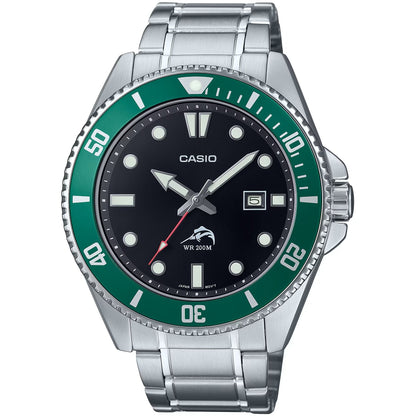 Casio Duro Marlin Black Stainless Steel Men's 200m Analog Divers Watch MDV-106DD-1A3