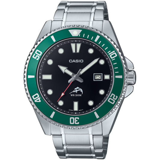 Casio Duro Marlin Black Stainless Steel Men's 200m Analog Divers Watch MDV-106DD-1A3