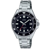 Casio Silver/Black Men's Stainless Steel 50m Sports Watch MDV-10D-1A1