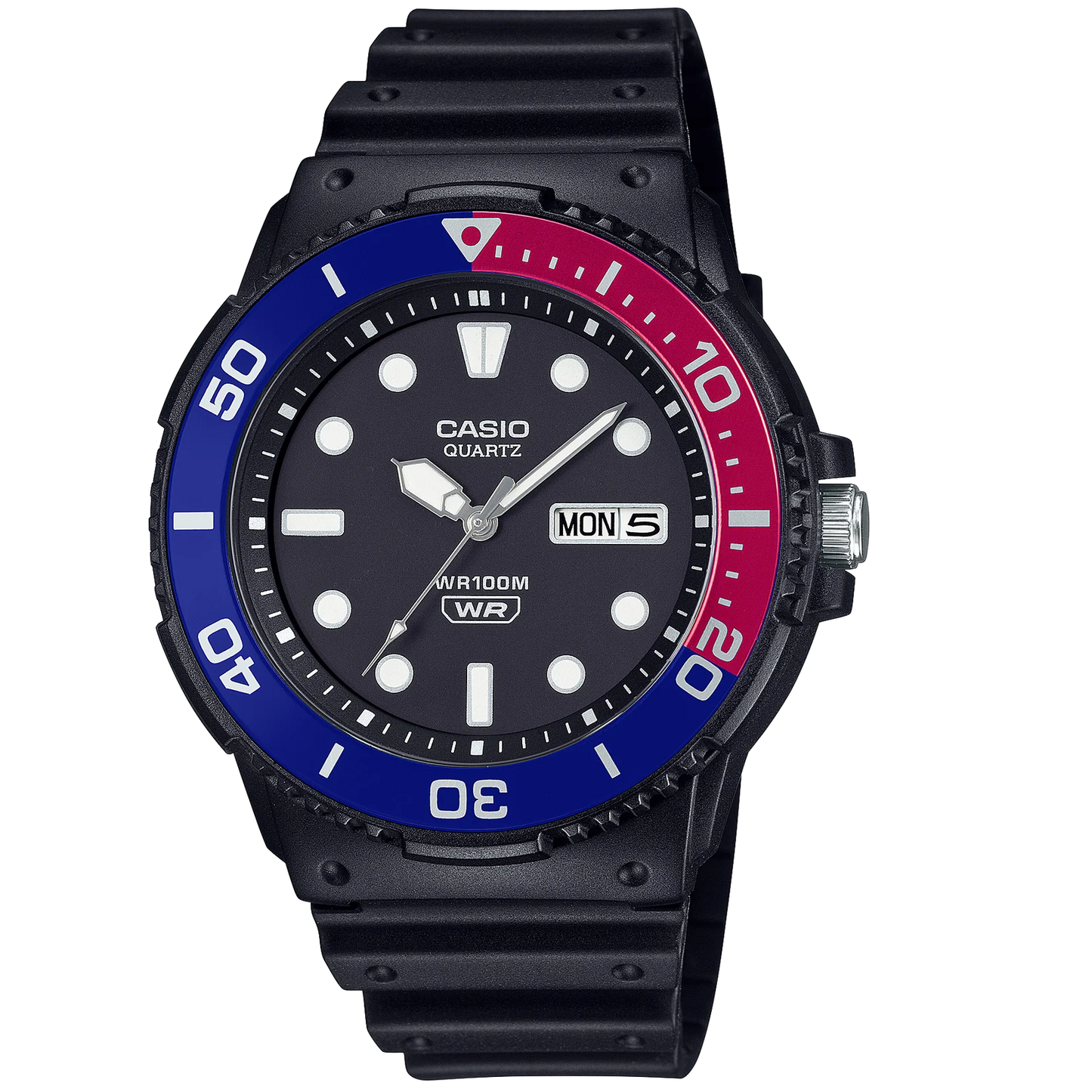 Casio Red-Blue 100m Men's 3-Hand Analog Quartz Watch MRW-230H-1E2