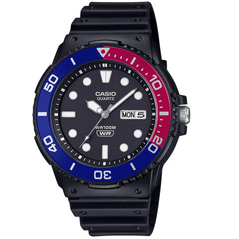 Casio Red-Blue 100m Men's 3-Hand Analog Quartz Watch MRW-230H-1E2