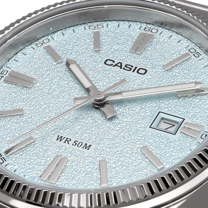 Casio Light Blue/Silver Men's 50m 3-Hand Quartz Analog Watch MTP-1302DA-2A2