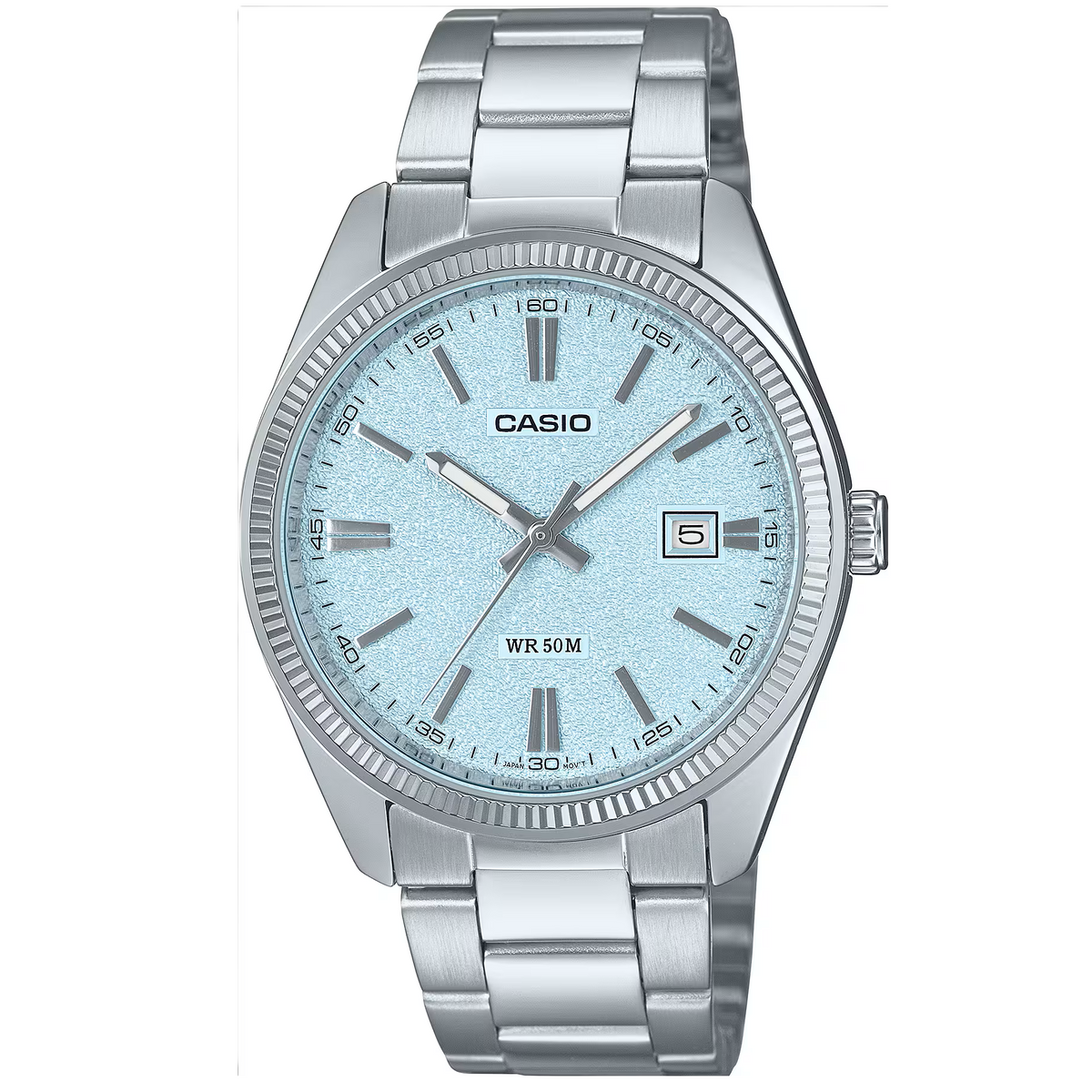 Casio Light Blue/Silver Men's 50m 3-Hand Quartz Analog Watch MTP-1302DA-2A2
