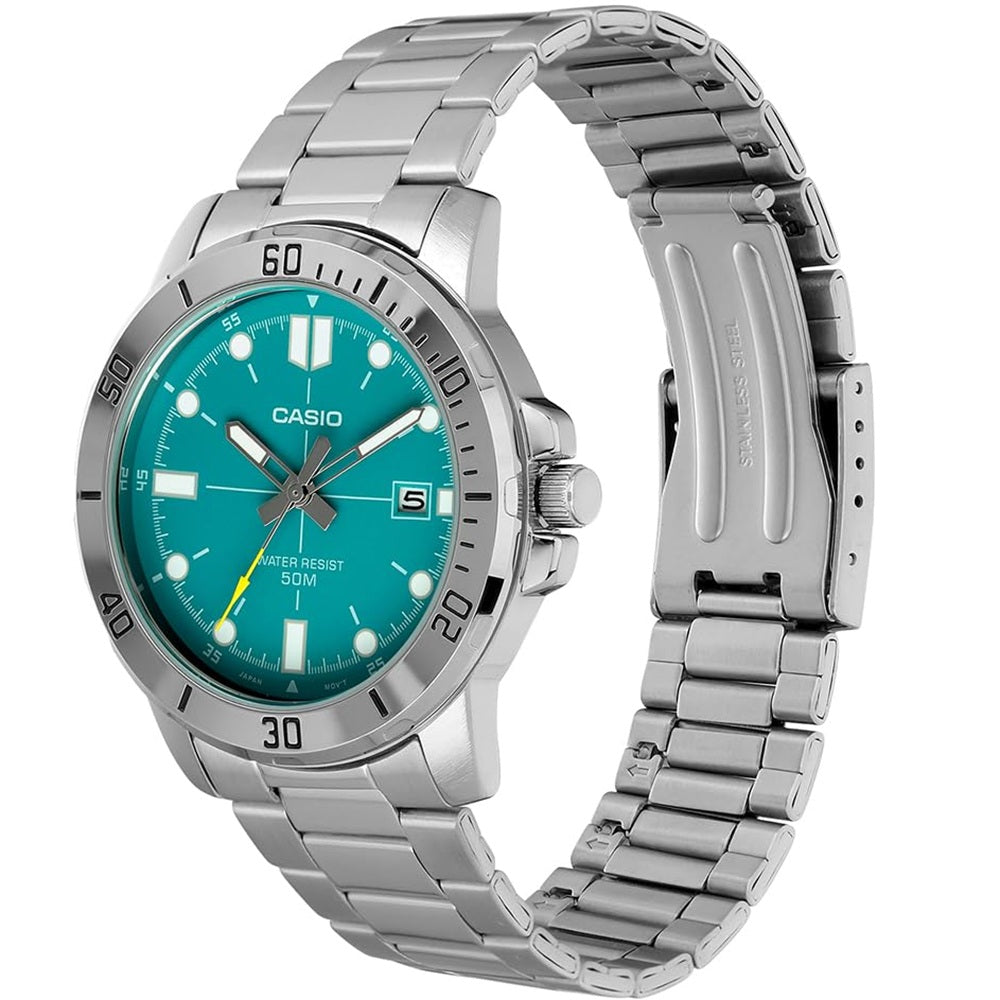 Casio Enticer Teal Blue/Silver Men's 50m Analog Quartz Watch MTP-VD01D-3E2