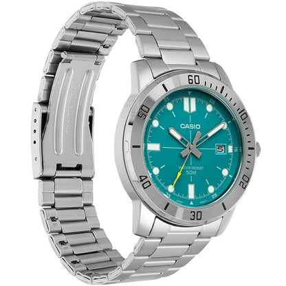 Casio Enticer Teal Blue/Silver Men's 50m Analog Quartz Watch MTP-VD01D-3E2