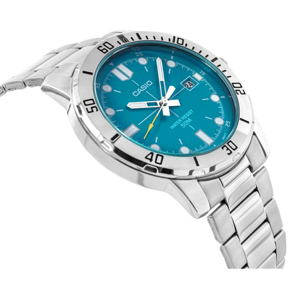Casio Enticer Teal Blue/Silver Men's 50m Analog Quartz Watch MTP-VD01D-3E2