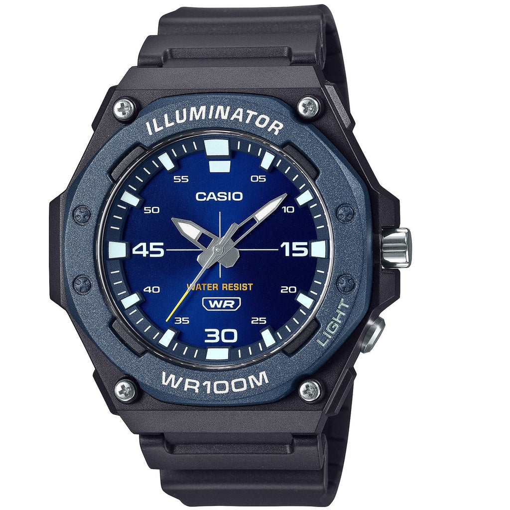 Casio Black Blue Men's 100m 3-Hand Analog Sports Watch MW-620H-2A