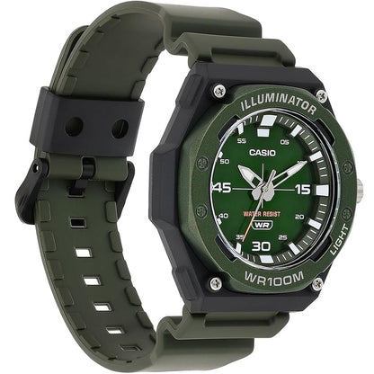 Casio Black Green Men's 100m 3-Hand Analog Sports Watch MW-620H-3A