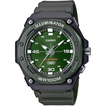 Casio Black Green Men's 100m 3-Hand Analog Sports Watch MW-620H-3A