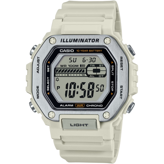Casio Light Grey Men's 100m Multifunction Digital Sports Watch MWD-110H-8AV