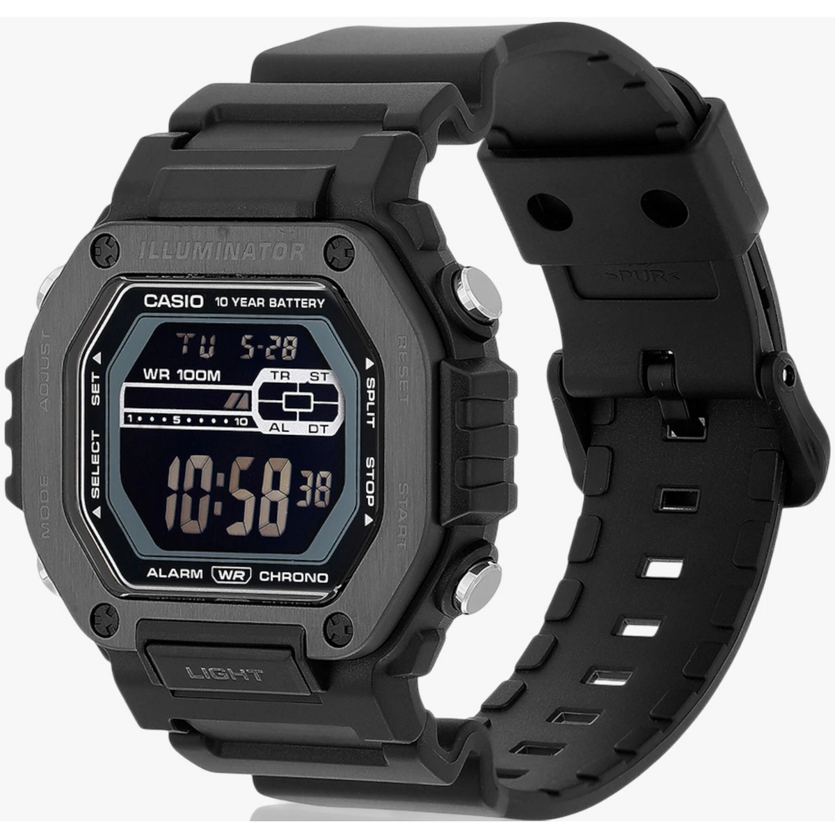 Casio all Black Men's 100m Multifunction Digital Sports Watch MWD-110HB-1BV