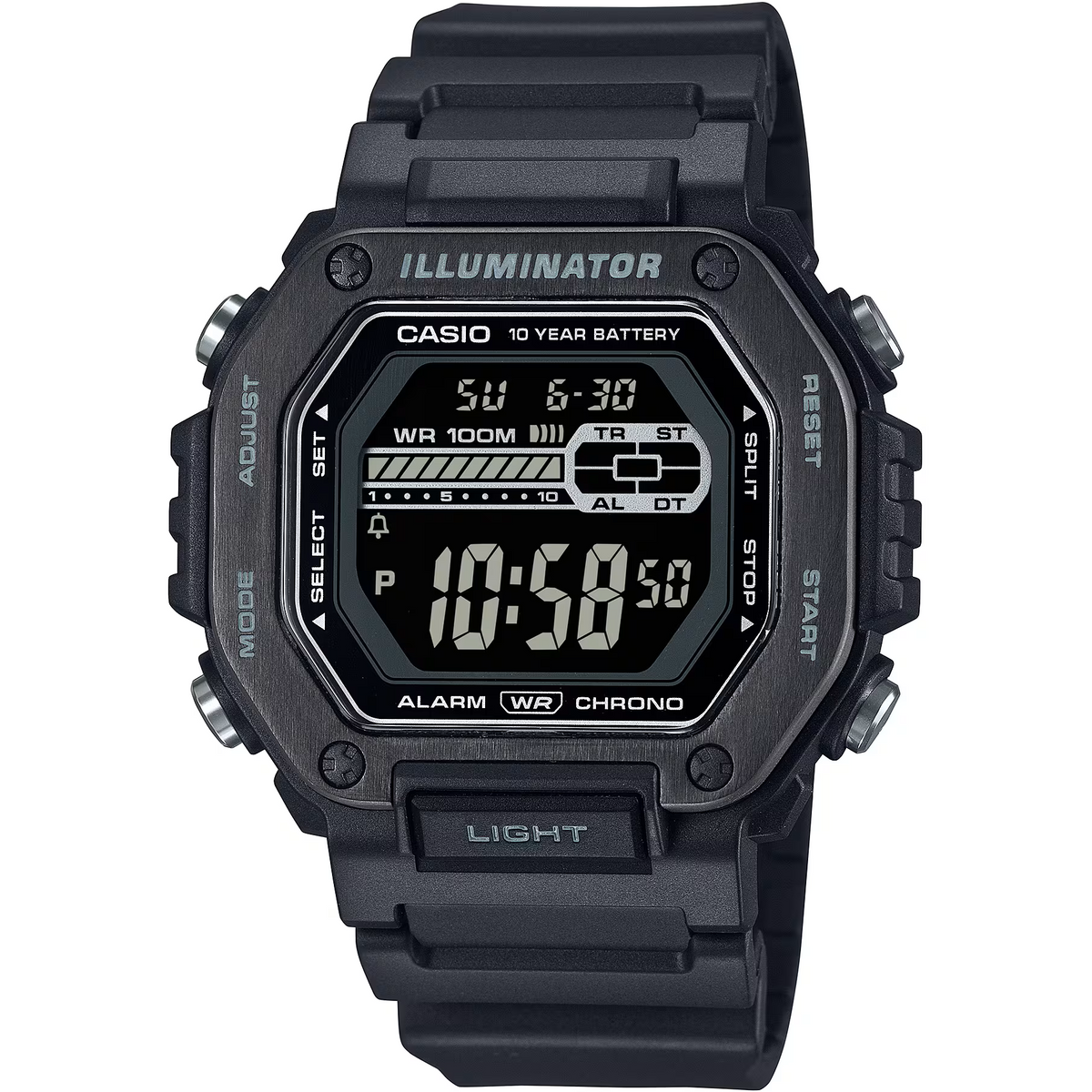 Casio all Black Men's 100m Multifunction Digital Sports Watch MWD-110HB-1BV