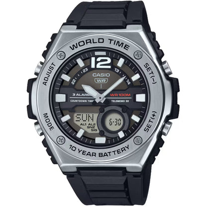 Casio Black/Silver Men's 100m Digital-Analog Sports Watch MWQ-100-1A