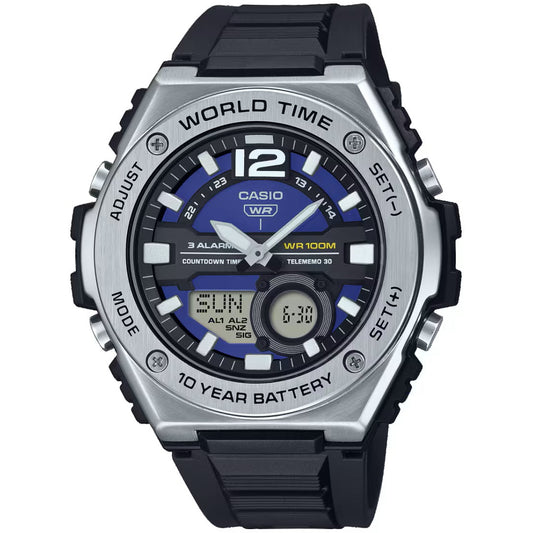 Casio Blue/Silver Men's 100m Digital-Analog Sports Watch MWQ-100-2A