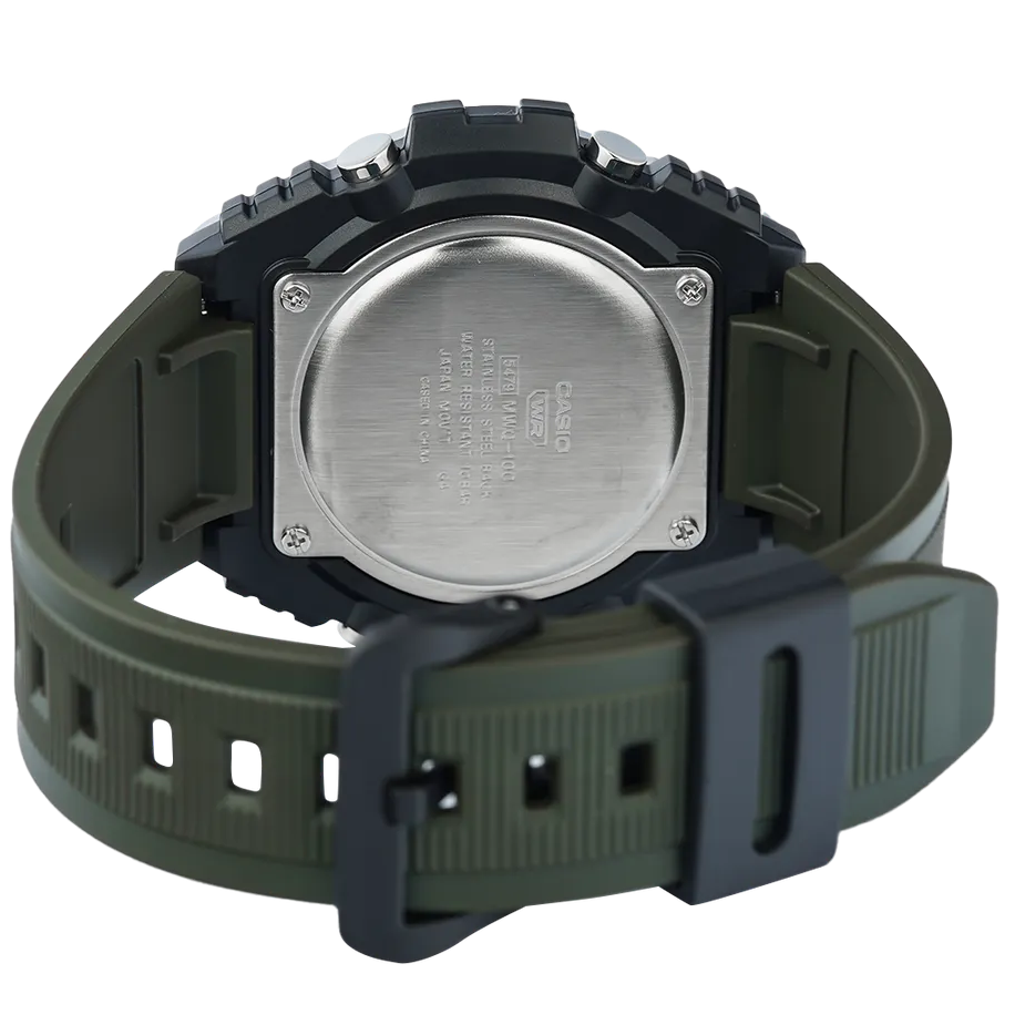 Casio Green/Silver Men's 100m Digital-Analog Sports Watch MWQ-100-3A