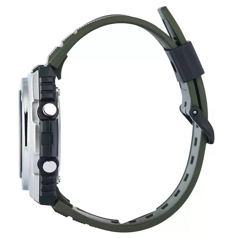 Casio Green/Silver Men's 100m Digital-Analog Sports Watch MWQ-100-3A