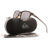 Quiksilver Shiny Grey Marble/Silver Mirror Polarised Men's Sunglasses