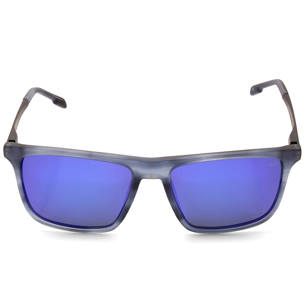 Quiksilver Matte Blue Marble/Blue Mirror Polarised Mens Sunglasses