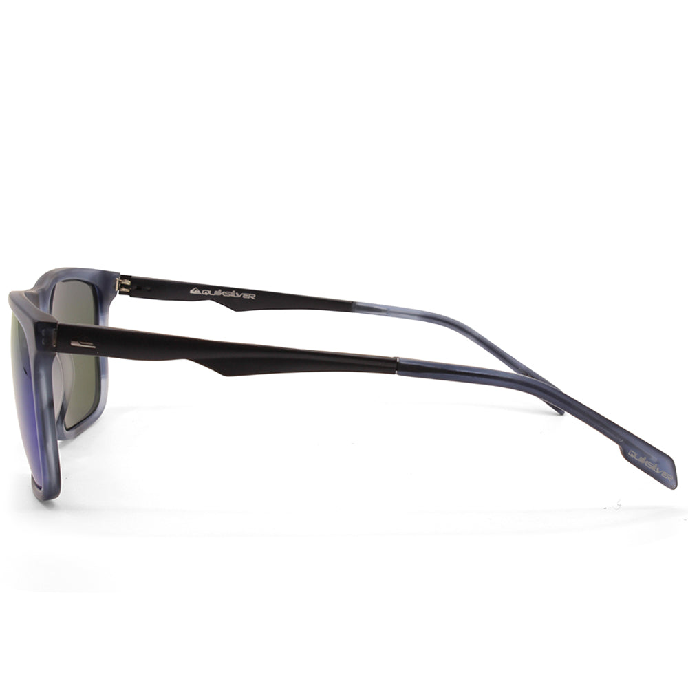 Quiksilver Matte Blue Marble/Blue Mirror Polarised Mens Sunglasses