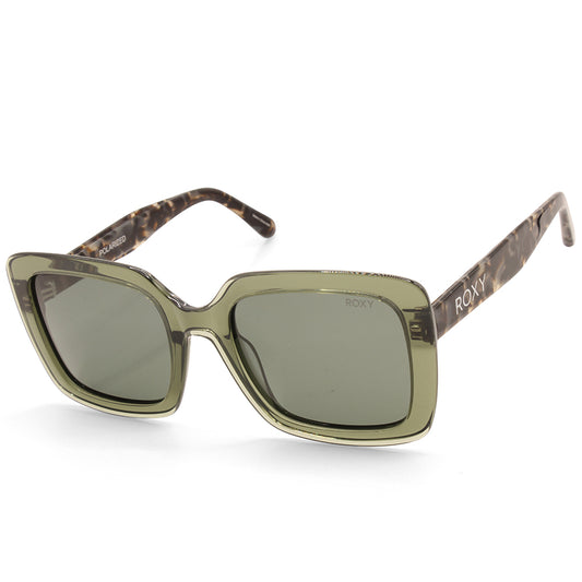Roxy Shiny Transparent Green/Grey Polarised Women's Sunglasses
