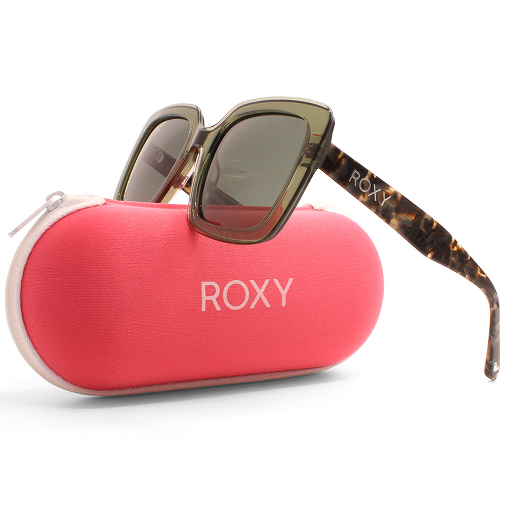 Roxy Shiny Transparent Green/Grey Polarised Women's Sunglasses