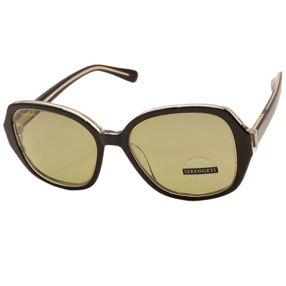 Serengeti Hayworth Shiny Black on Clear/555nm Photochromatic Women's Sunglasses