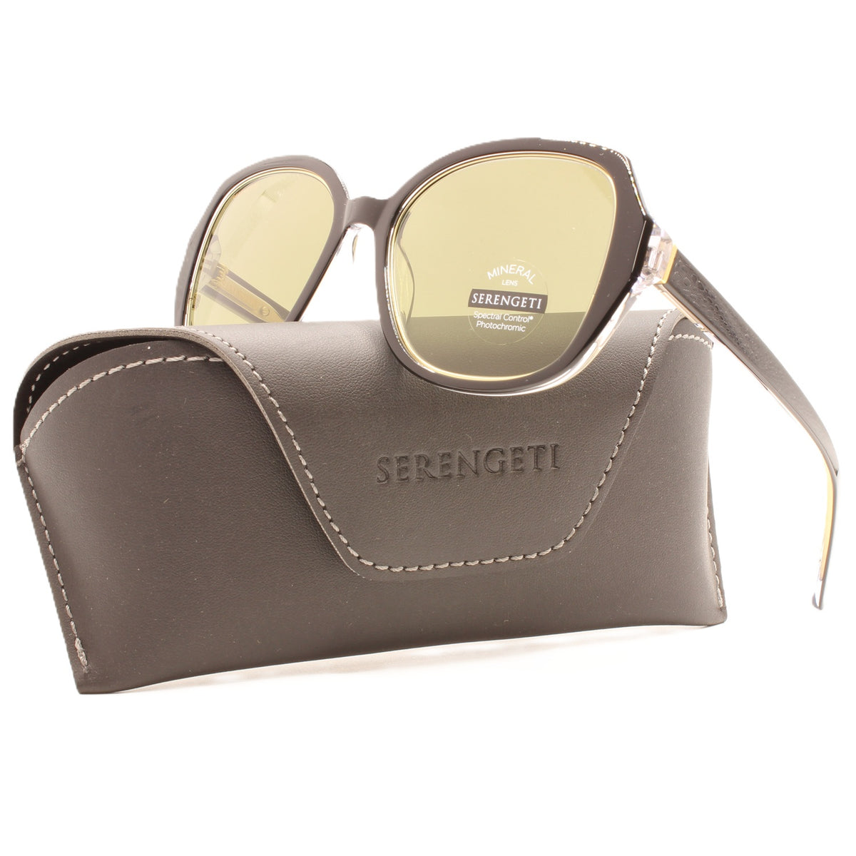 Serengeti Hayworth Shiny Black on Clear/555nm Photochromatic Women's Sunglasses