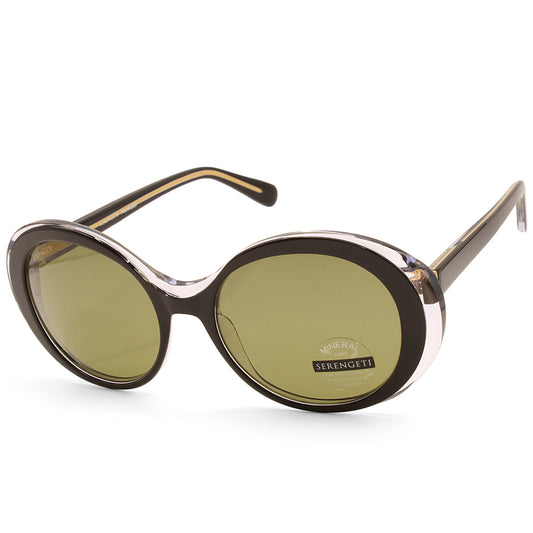 Serengeti Bacall Shiny Black Transparent/555nm Mineral Polarised Women's Sunglasses