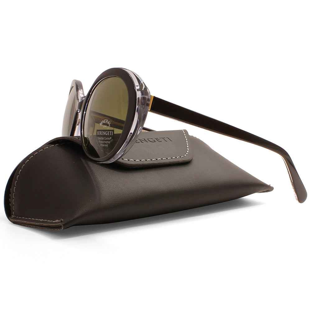 Serengeti Bacall Shiny Black Transparent/555nm Mineral Polarised Women's Sunglasses