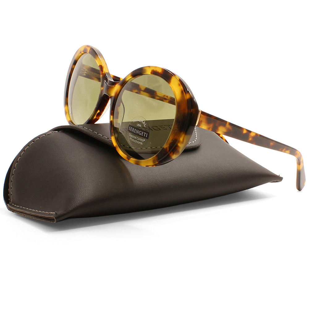 Serengeti Bacall Shiny Tortoise Havana/555nm Women's Designer Sunglasses