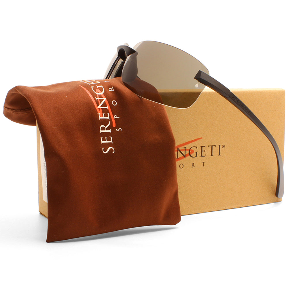 Serengeti Rick Matte Black/Smoke Polarised Unisex Frameless Sunglasses