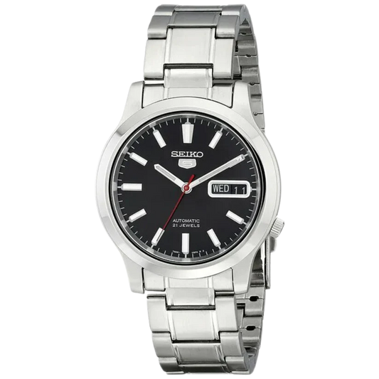 Seiko 5 SNK795K1 Silver with Black Dial Men's Automatic Analog Watch