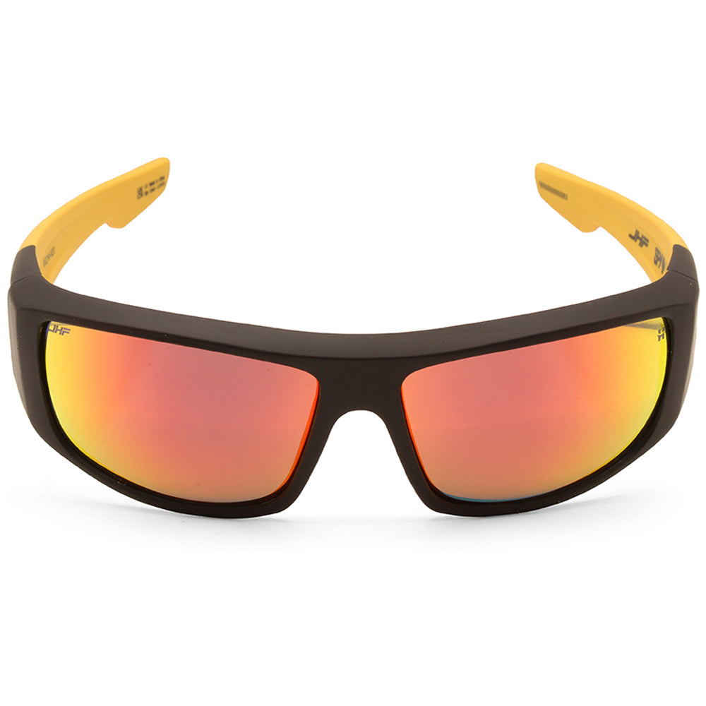 Spy Logan Matte Black Orange Flames/Red Mirror Men's Sunglasses