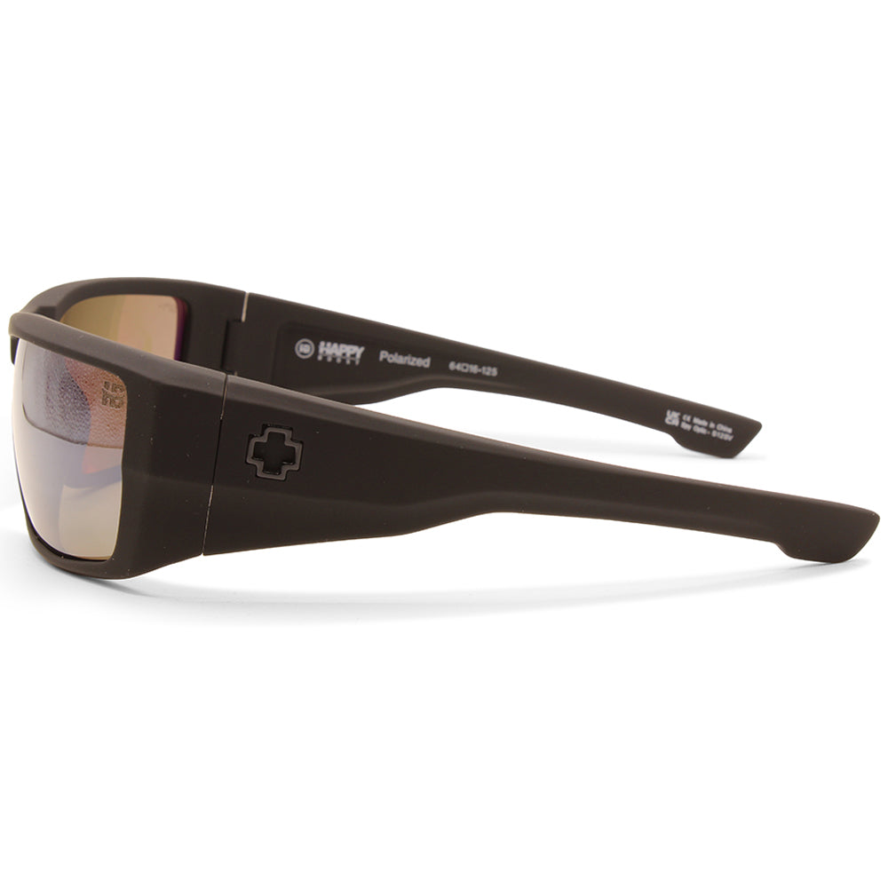 Spy Dirk Soft Matte Black/Happy Boost Polarised Black Mirror Men's Sunglasses