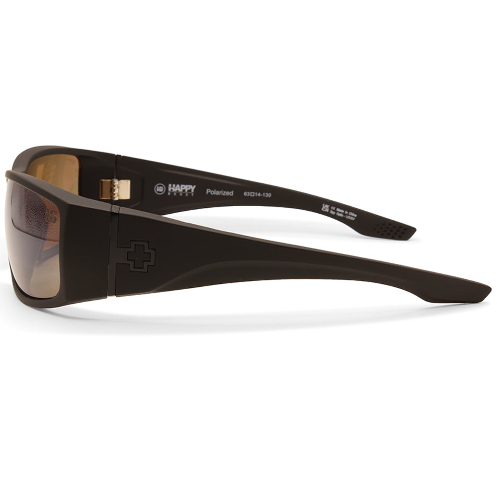 Spy Cooper XL Soft Matte Black/Happy Boost Polarised Black Mirror Men's Sunglasses